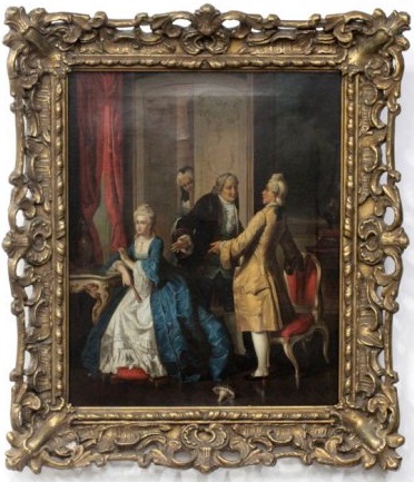 Картина с жанровой сценой. Франция. Конец XVIII в. Картина с жанровой сценой. Франция. Конец XVIII в.