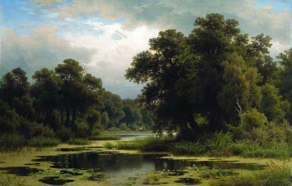 Поэтический пейзаж Е. Волкова. «Заросший пруд». 1880-е гг. Поэтический пейзаж Е. Волкова. «Заросший пруд». 1880-е гг.
