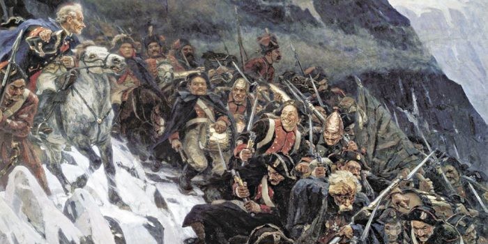 В. Суриков. «Переход Суворова через Альпы». 1899 г.