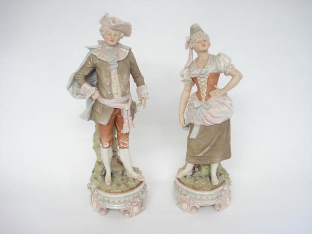 A pair of Royal Dux Bohemia figures, Circa 1900