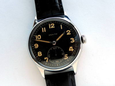 Наручные часы Zenith для немецкой армии. Стальной корпус. 1940-е гг. Наручные часы Zenith для немецкой армии. Стальной корпус. 1940-е гг.