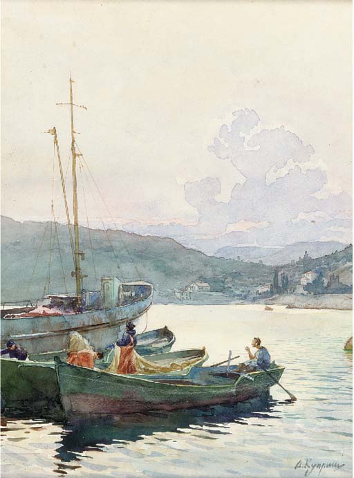 А.В. Куприн. «Лодки в Крыму». Акварель. А.В. Куприн. «Лодки в Крыму». Акварель.