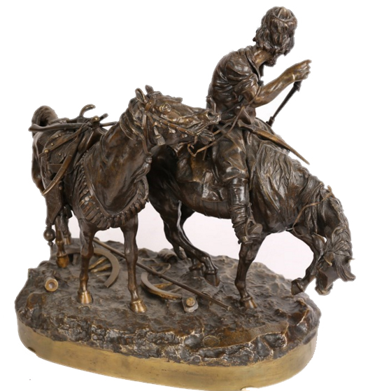 В.Я. Грачев. «Донской казак». 1877 г. Отливка фабрики К.Ф. Верфеля В.Я. Грачев. «Донской казак». 1877 г. Отливка фабрики К.Ф. Верфеля
