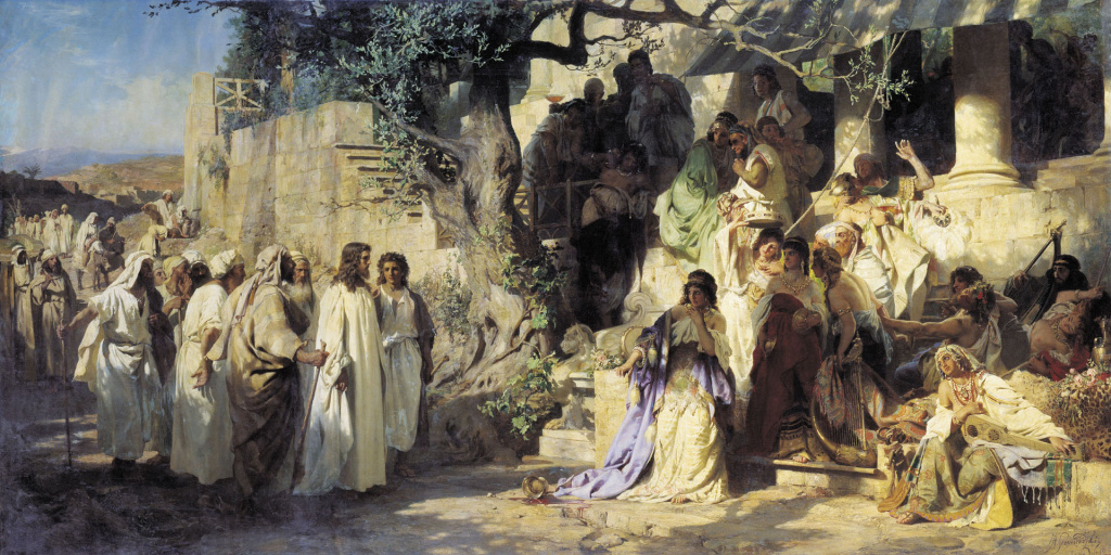 Г. Семирадский. «Грешница». 1873 г. Г. Семирадский. «Танец среди мечей». 1881 г.