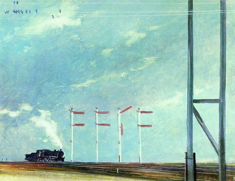 Индустриальный пейзаж Г. Нисского «Осень. Семафоры». 1932 г. Индустриальный пейзаж Г. Нисского «Осень. Семафоры». 1932 г.