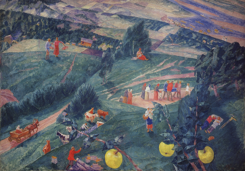 Система трех цветов в картине Петрова-Водкина «Полдень. Лето». 1917 г.