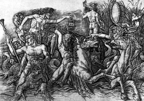 А. Мантенья. «Битва морских божеств». Резцовая гравюра на меди. Ок. 1470 г. 