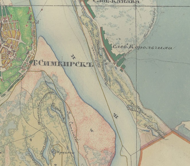 Карта Менде Симбирской губернии. Фрагмент. 1861 г. Карта Менде Симбирской губернии. Фрагмент. 1861 г.