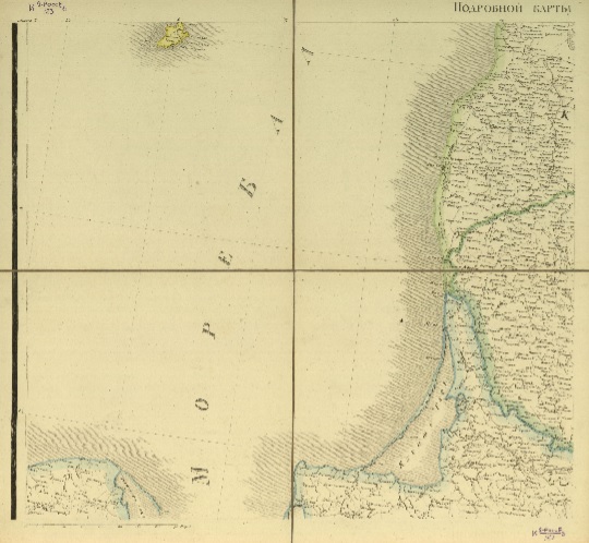 Столистовая карта Российской Империи 1804-1816 гг. Фрагмент