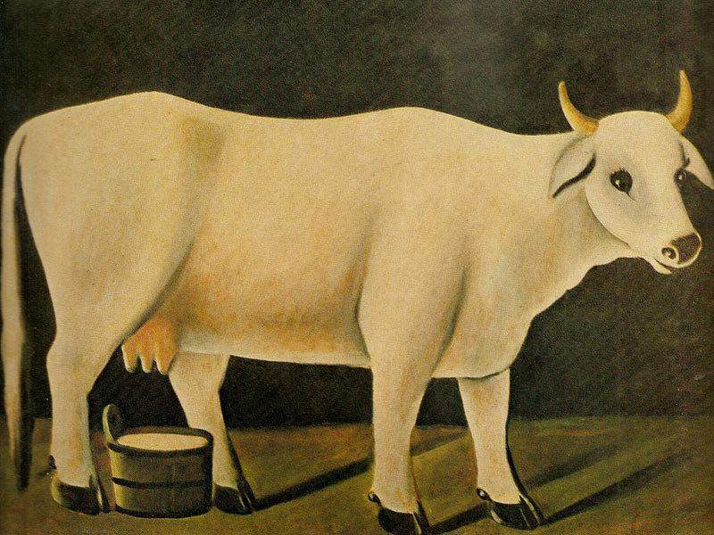 Картина Н. Пиросмани «Белая корова на черном фоне». Картина Н. Пиросмани «Белая корова на черном фоне».