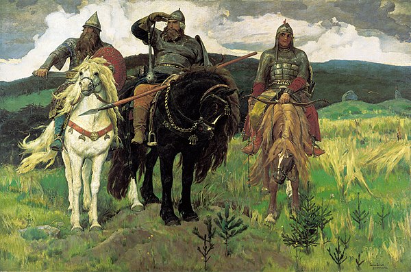 В. Васнецов. «Богатыри». 1881–1898 гг. Г. Семирадский. «Грешница». 1873 г.