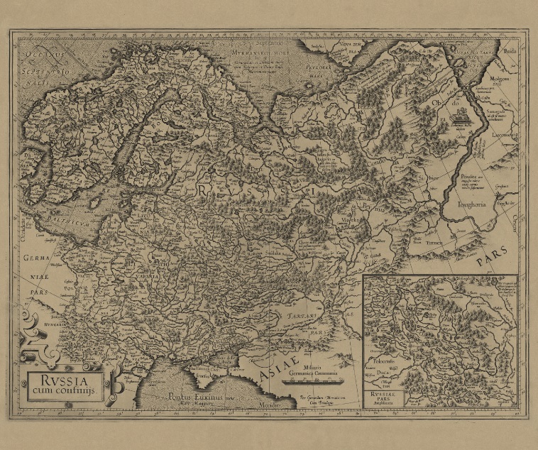 Г. Меркатор. Карта России конца XVI века. 1606 г.