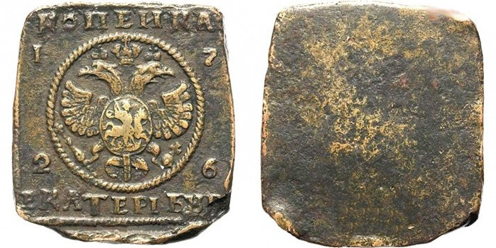 Медные монеты и платы Екатерины I