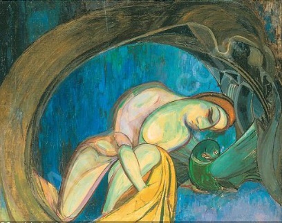 А. Певзнер. «Женщина с птицей».