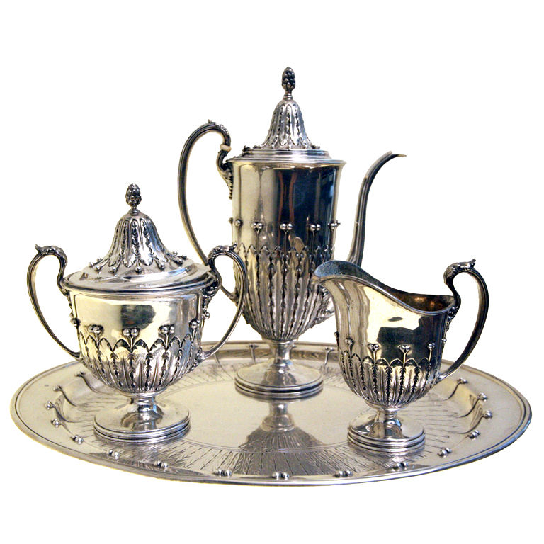 Серебряный кофейный сервиз. 1906-1907 гг. 