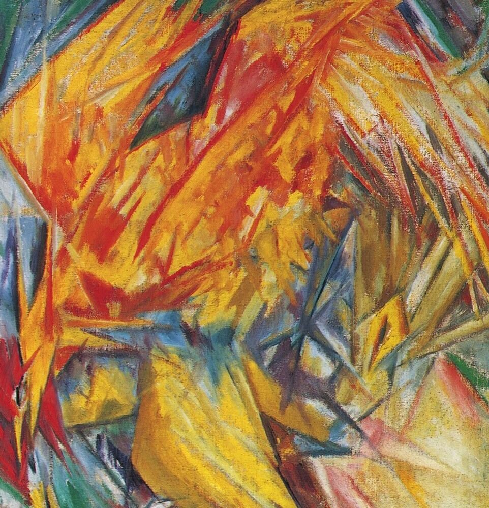 М. Ларионов. «Петух (лучистый этюд)». 1912 г. М. Ларионов. «Петух (лучистый этюд)». 1912 г.