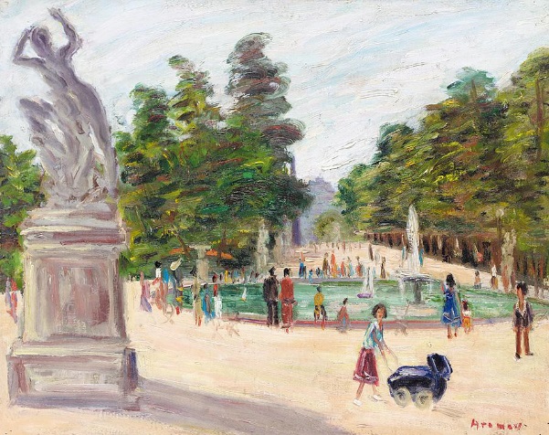 А. Арапов. «Гуляющие в парижском парке»
