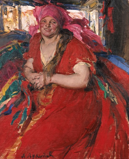 А.Е. Архипов. «Крестьянка в красном платье». 1922 г.