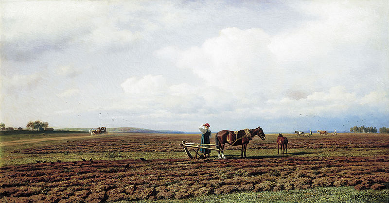 М.К. Клодт. «На пашне». 1872 г.