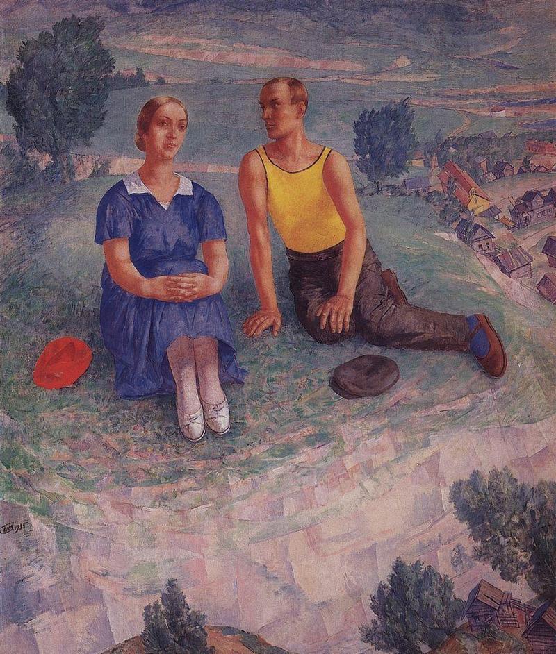 Картина со сферической перспективой «Весна». К. Петров-Водкин. 1935 г.
