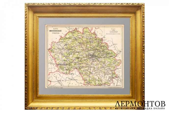 Карта Московской губернии. 1895г. Издатель: Брокгаузъ и Эфронъ Карта Московской губернии. 1895г. Издатель: Брокгаузъ и Эфронъ