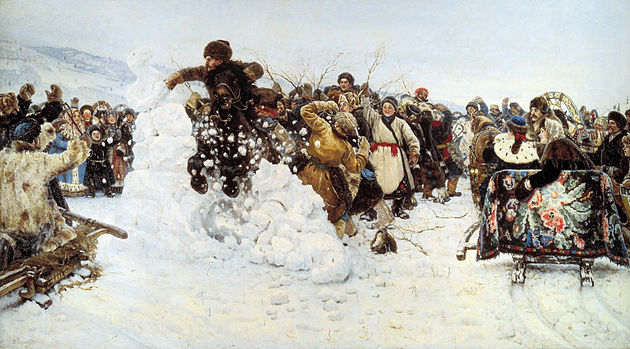В. Суриков. «Взятие снежного городка». 1891 г. В. Суриков. «Переход Суворова через Альпы». 1899 г.