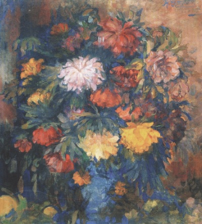 Н.Н. Сапунов. Картина «Пионы». 1908 г. Хранится в Третьяковской галерее. Н.Н. Сапунов. Картина «Пионы». 1908 г. Хранится в Третьяковской галерее.