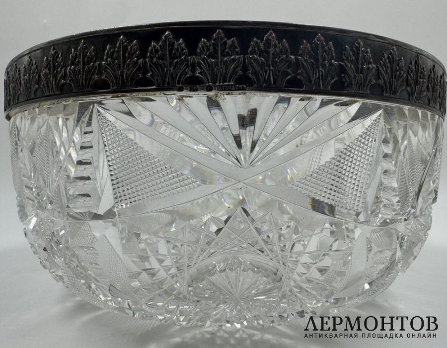 Ваза для конфет. Хрусталь, серебро 84 пробы, В. Гордон, Россия, 1908–1917 годы