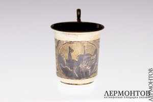 Чашка с черневым узором. Серебро 84. Российская империя