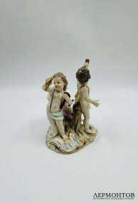 Скульптурная группа «Астрономия». Фарфор, роспись, Meissen, скульптор И. И. Кендлер, Германия, конец 19 века