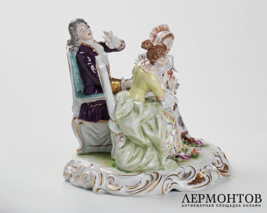Статуэтка «Чаепитие». Фарфор, Schaubach-Kunst, Unterweißbach, Германия, 1940–1953 годы