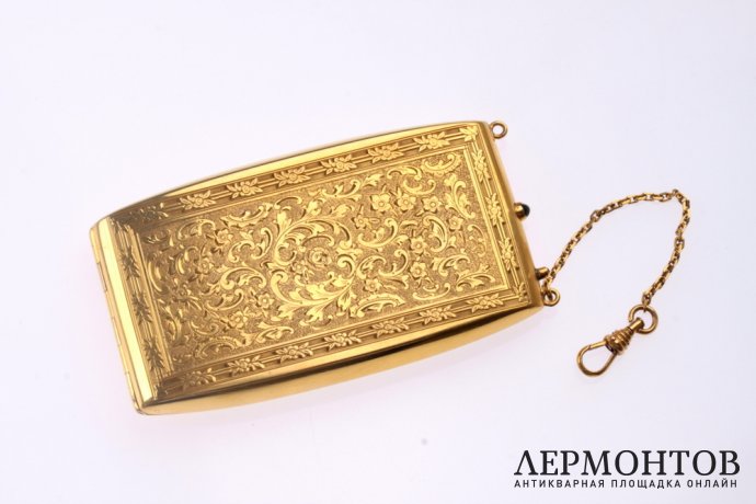 Золотой портсигар. Редкость. Золото 585 пробы.