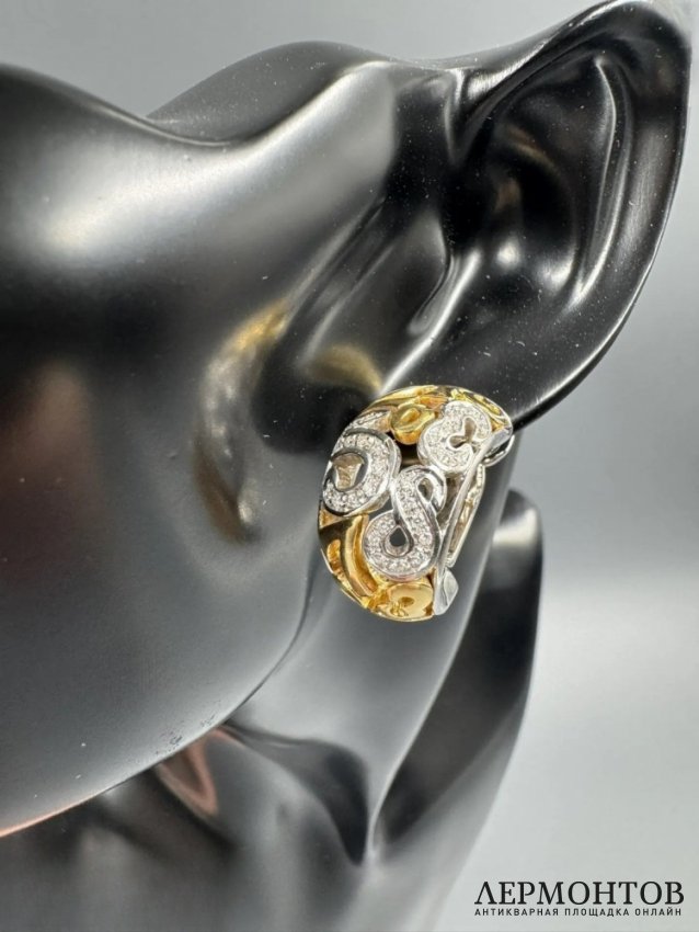 Серьги «Talisman» с бриллиантами. Белое и жёлтое золото 750 пробы, Franck Muller