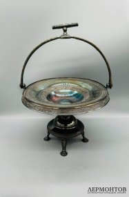 Блюдо для сервировки с маскаронами. Металл, серебрение, Bridgeport Silver Co., США, начало 20 века