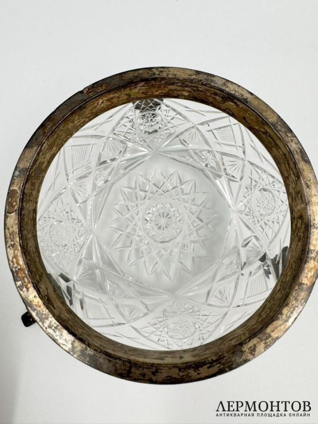 Ваза для конфет. Хрусталь, серебро 84 пробы, Россия, 1908–1917 годы