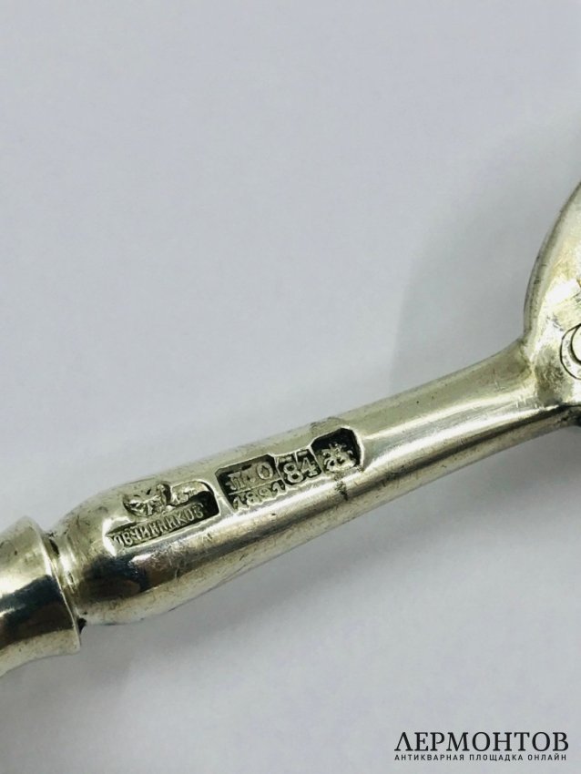 Набор для рыбы (эгоист). Серебро 84 пробы, П. Овчинников, Россия, 1891 год