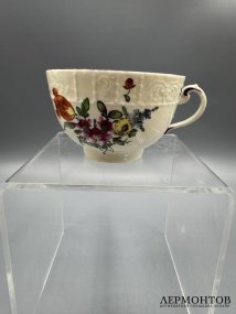 Кофейная пара с цветочным букетом. Фарфор, роспись, Ludwigsburg, Германия, 1770-е годы
