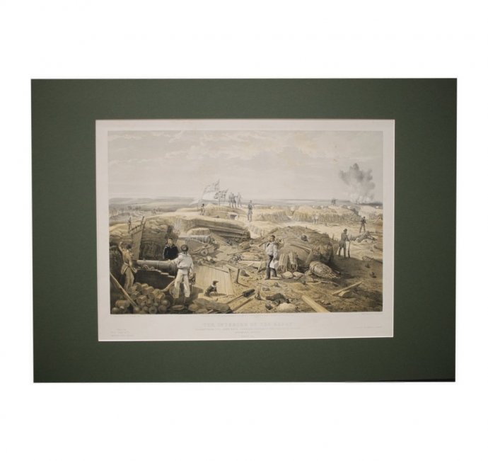 Литография Английский редан на подступах к Севастополю. Симпсон. Лондон, 1856 г.