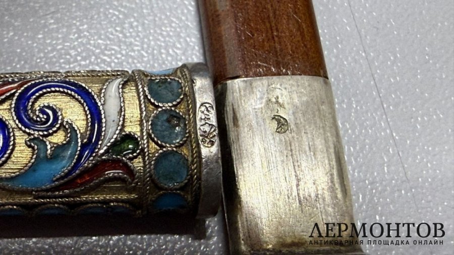 Карандаш. Россия, нач. 20 века. Серебро 84 пробы, эмаль.