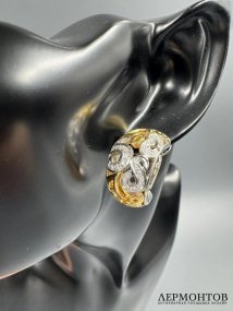 Серьги «Talisman» с бриллиантами. Белое и жёлтое золото 750 пробы, Franck Muller