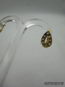 Серьги-капли с бриллиантами. Золото