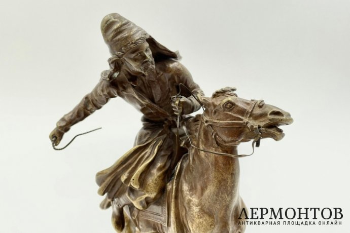 Скульптура Киргиз-кайсаки на лошади. Россия, Е. Лансере, 1880-1890-е гг. Бронза.