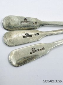 Набор кофейных ложек на 6 персон. Серебро 84 пробы, И. Хлебников, Россия, 1908–1917 годы