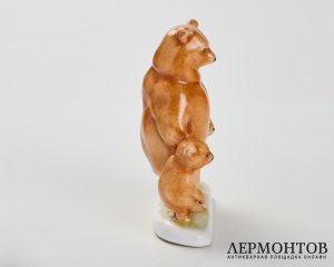 Статуэтка «Медведица с медвежатами». Керамика, Bodrogkeresztúr, Венгрия, 1960–1970-е годы