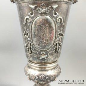 Наградной кубок с фигурой богини победы. Серебро 950 пробы, Австро-Венгрия, конец 19 века