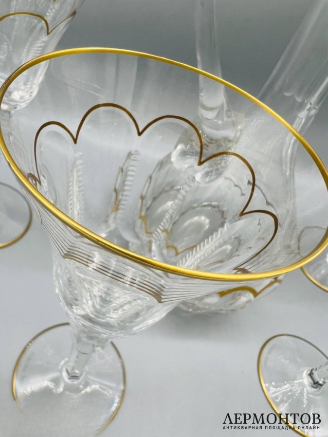 Набор для напитков: графин и 4 бокала. Хрусталь, Faberge, Франция, современная работа