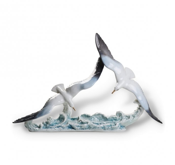 Статуэтка «Играющие чайки». Фарфор, Rosenthal, Германия, 1969 год