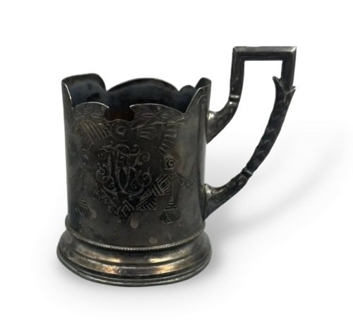 Подстаканник в стиле модерн. Серебро 84 пробы, И. Прокофьев, Россия, 1908–1917 годы