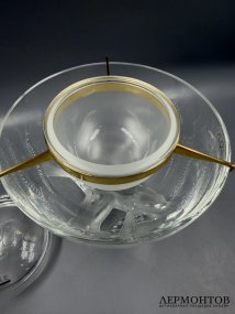 Икорница «Igor». Хрусталь, позолоченный металл, Lalique, Франция