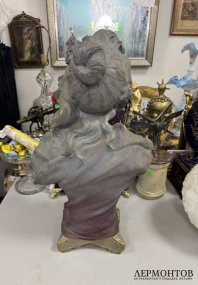 Бюст девушки в стиле ар-нуво. Терракота, Alexandre Peche, Франция, нач. 20 в.